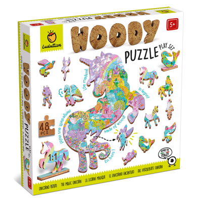 Ludattica Wooddy Puzzle- Unicorni